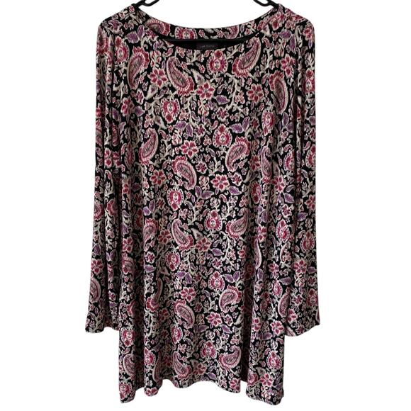 J JILL WEAREVER COLLECTION Paisley Floral Mini Dress Multicolor Size Large Tall - Picture 1 of 4